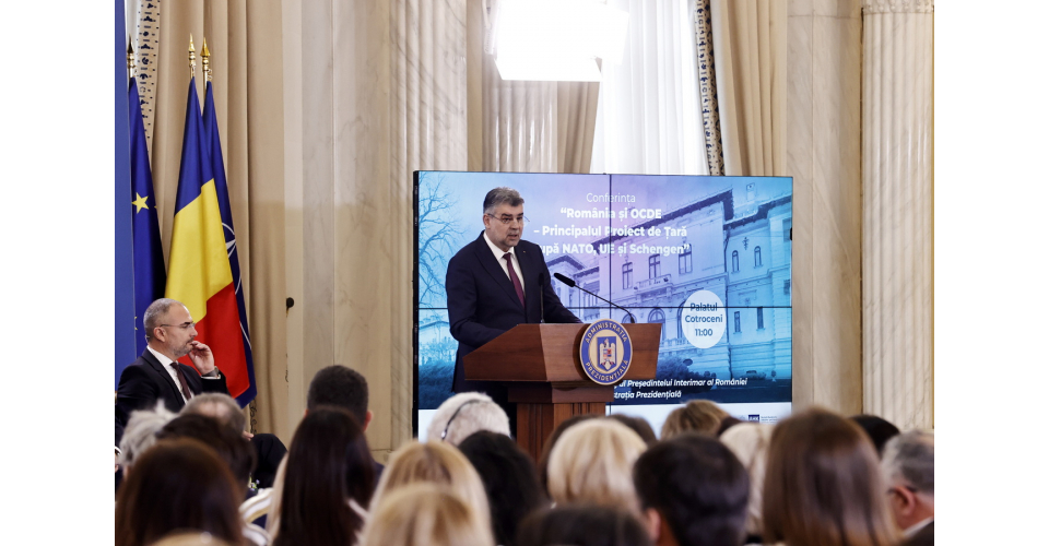 Participarea premierului Marcel Ciolacu la Conferința „România și OCDE – Principalul proiect de țară după NATO, UE și Schengen”